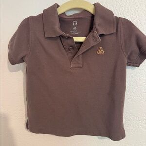 Gap, 12 to 18 month, brown/purple short sleeved polo